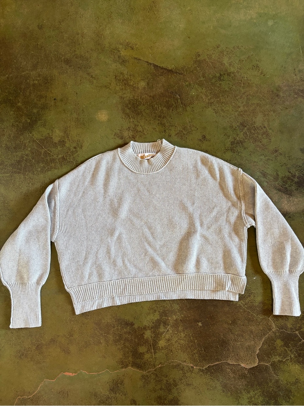 Light Gray Crop Women's Sweater